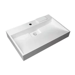 Arezzo 500mm Wall Mounted / Countertop Stone Resin Basin With Hidden Waste Cover -Victorian Plumbing shop wmc5pmb d2