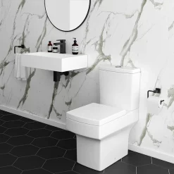 Arezzo 500mm Wall Mounted / Countertop Stone Resin Basin With Hidden Waste Cover