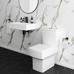 Arezzo 600mm Wall Mounted / Countertop Stone Resin Basin With Hidden Waste Cover