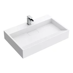 Arezzo 700mm Wall Mounted / Countertop Stone Resin Basin With Hidden Waste Cover 11 Arezzo 700mm Wall Mounted / Countertop Stone Resin Basin With Hidden Waste Cover -Victorian Plumbing shop wmc7pmb d4