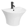 Arezzo Curved Ceramic One Piece Wall Hung Basin 1TH - 540mm Wide -Victorian Plumbing shop z500m detail3
